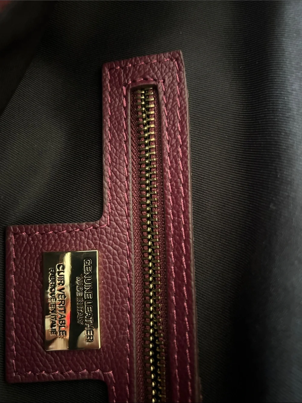 Structured Top-Handle Satchel in Deep Wine